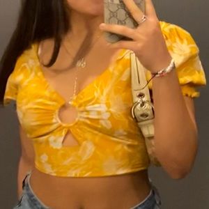 Yellow Floral Crop top